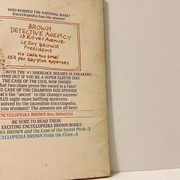 Vintage 1978 Encyclopedia Brown Boy Detective Book A Bantam Skylark Book - Picture 15 of 15